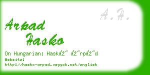 arpad hasko business card